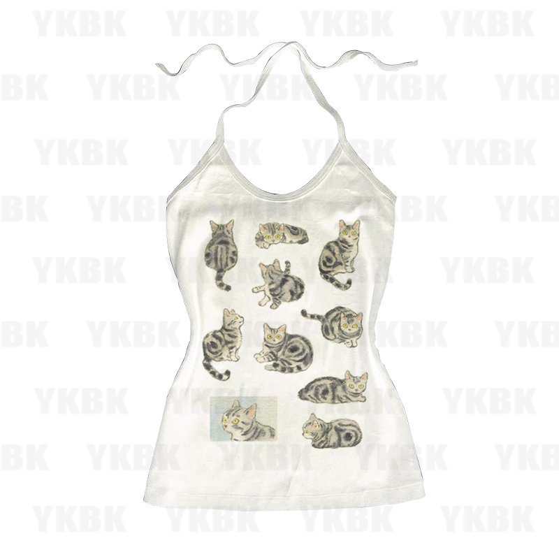 Women'S Fashion Korea - Y2K Punk Print Sleeveless Tank Top