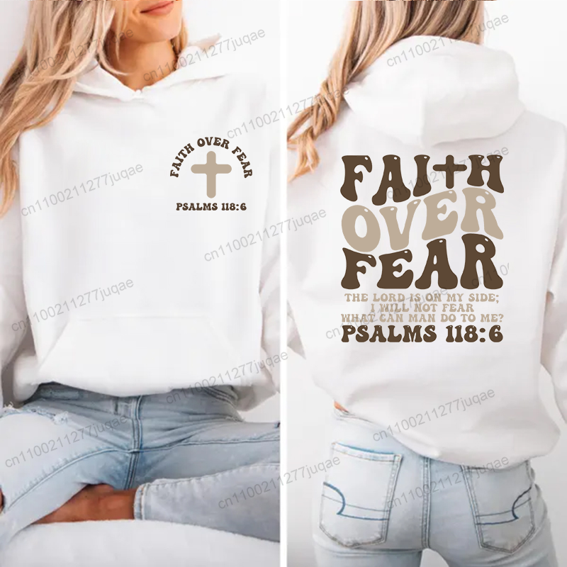 Faith Over Fear Print Sweatshi - Women Fashion Over The Years recension och pris