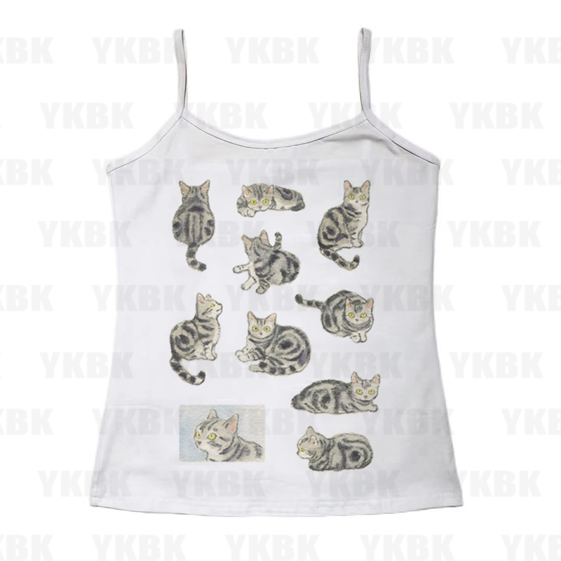Y2K Punk Print Sleeveless Tank - Women'S Fashion Korea recension och pris