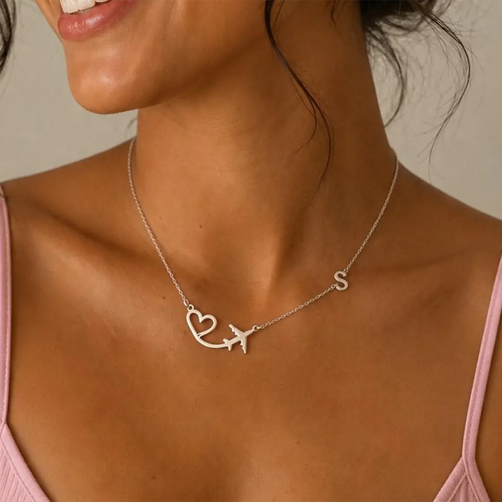 Personalized Heart Airplane In - Women Fashion Names recension och pris