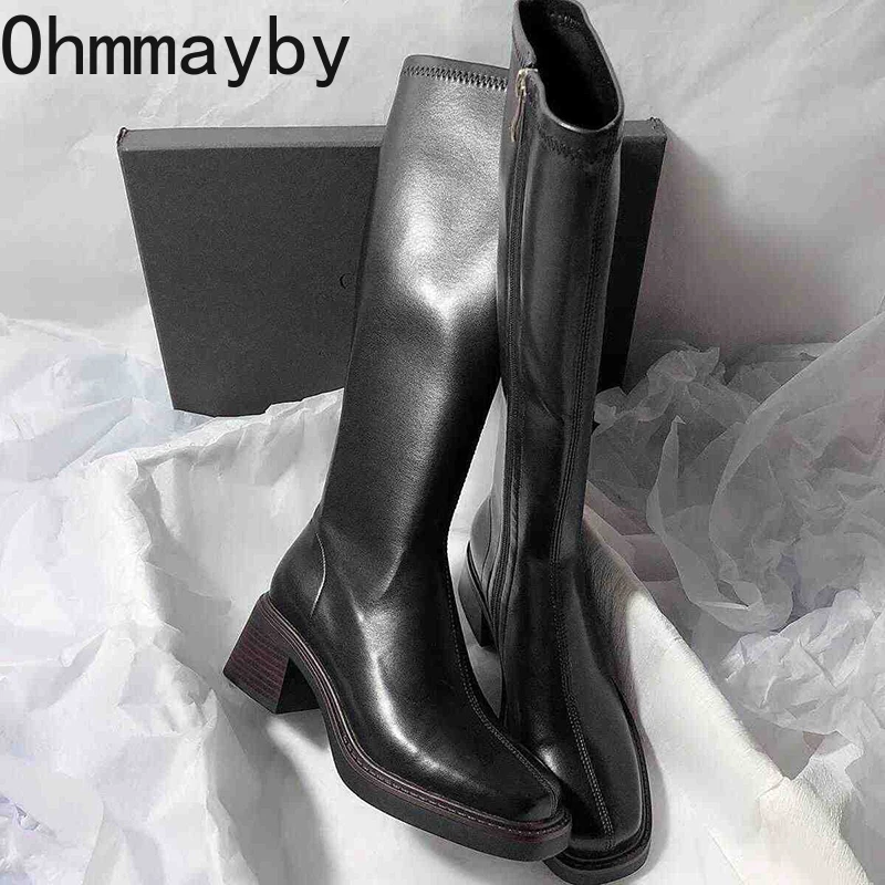 Vintage Thick Heel Women Knee  - Women'S Fashion Knee High Boots recension och pris