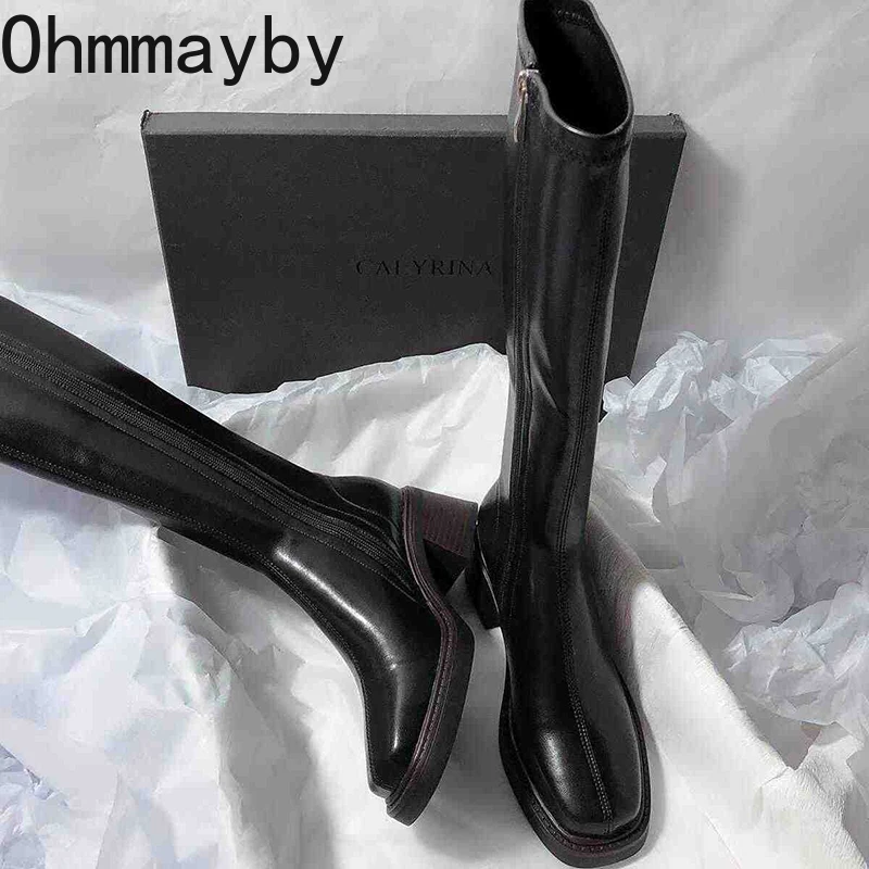 Vintage Thick Heel Women Knee  - Women'S Fashion Knee High Boots recension och pris