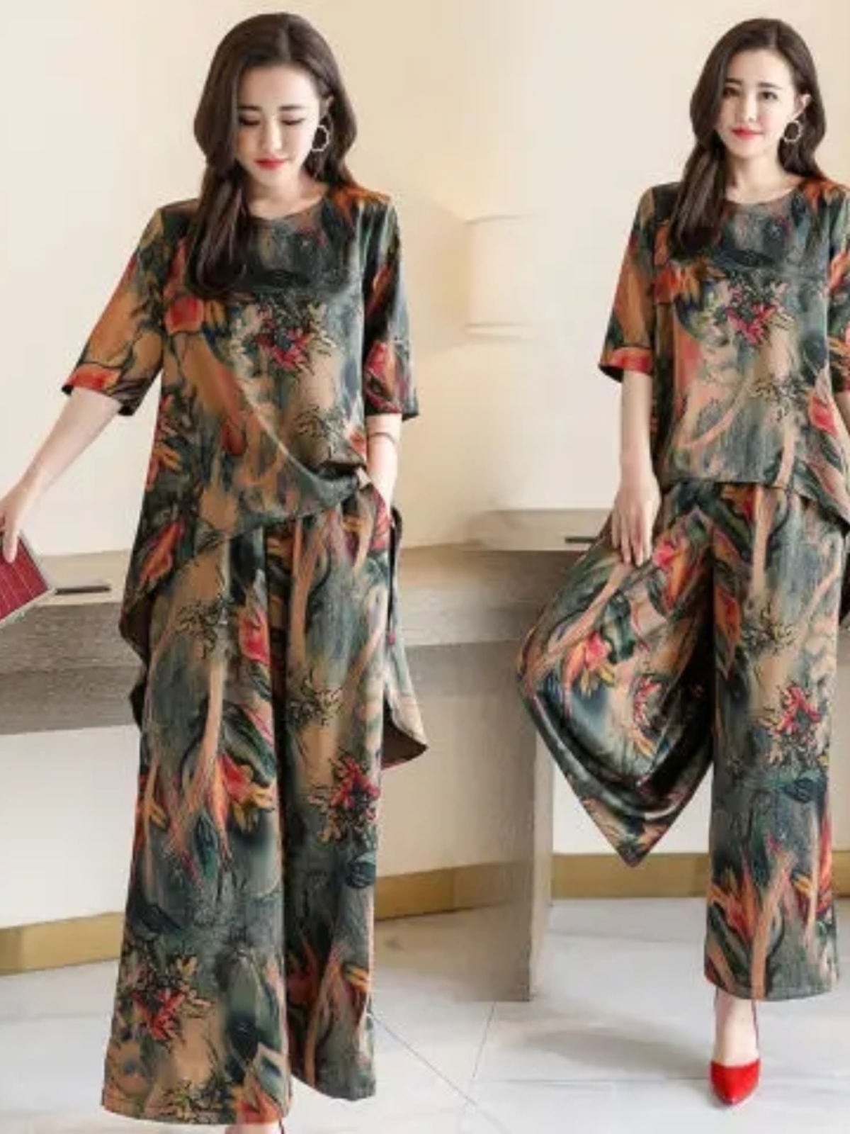 Fashionable Printed Short Slee - Women Fashion Over The Years recension och pris