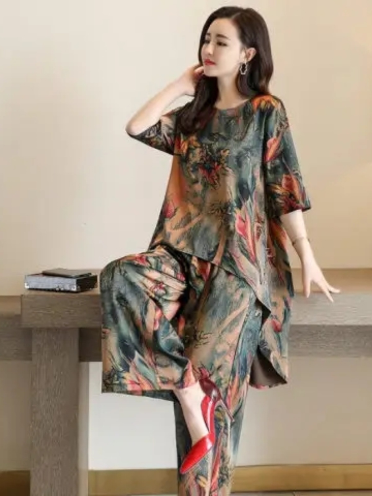 Fashionable Printed Short Slee - Women Fashion Over The Years recension och pris