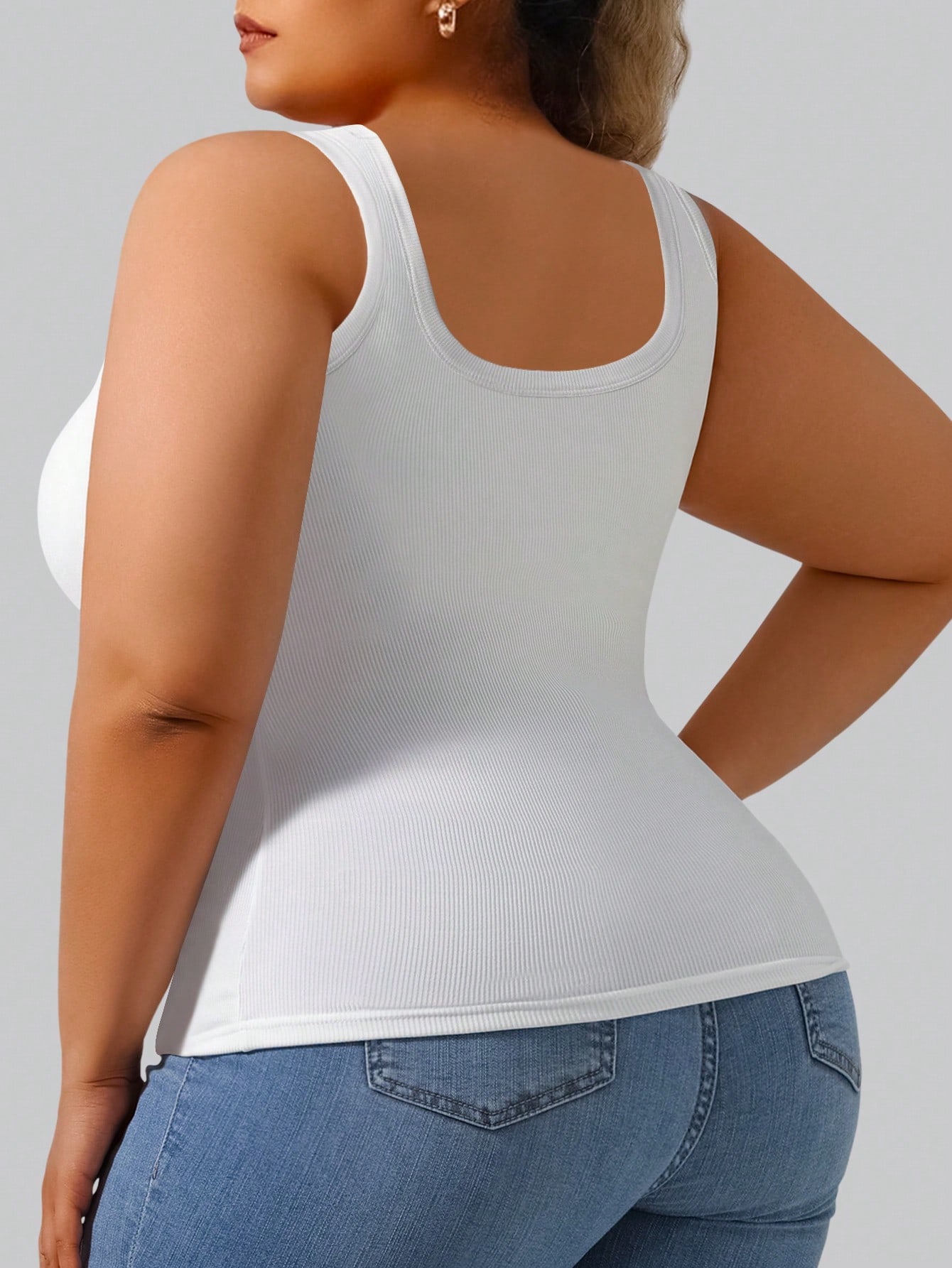 Plus Size Women's Solid Ribbed - Lace Trim Cami recension och pris