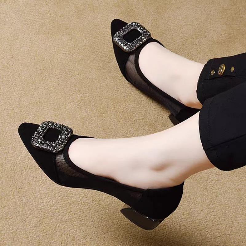 Elegant Pointed Toe Mesh Block - Women'S Fashion Shoes recension och pris